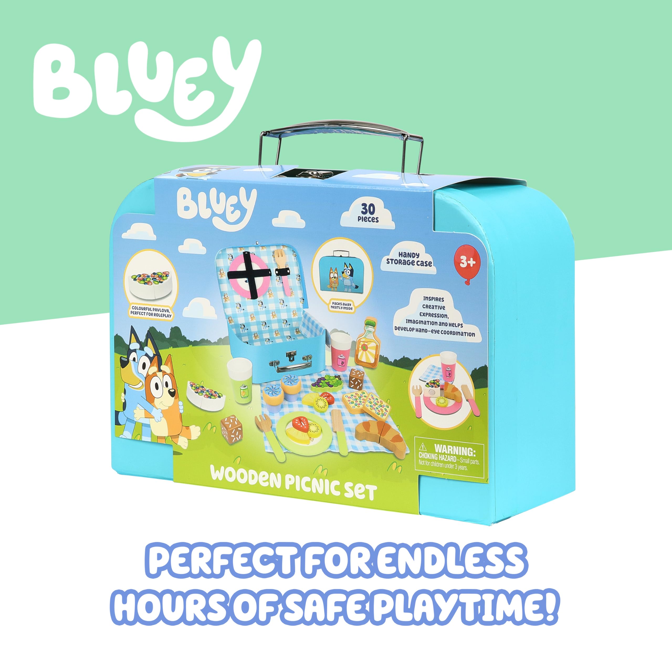 Amazon.com: 8th Wonder Wooden Bluey Toys Picnic Carrying Case, 30